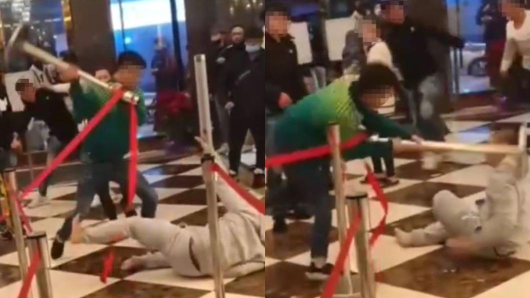 元旦火氣超大！KTV爆衝突立馬開打　紅龍柱當槌猛砸　