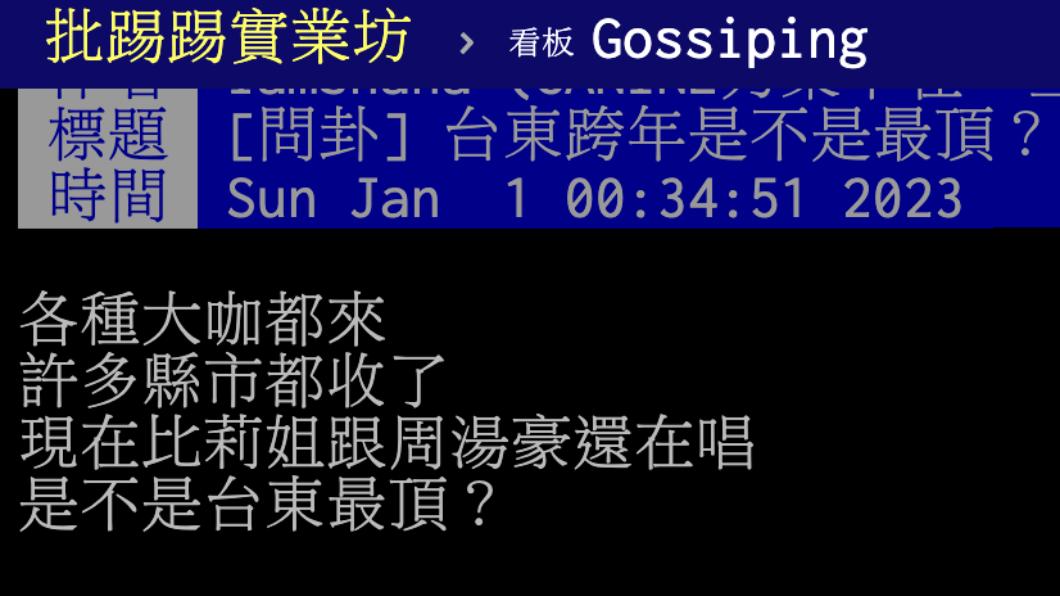 有網友詢問是不是台東表演最炸。(圖/翻攝自PTT)