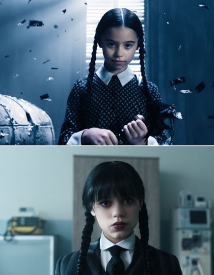 90年代的初代星期三也有出現在影集中。(圖/翻攝自@netflix IG)