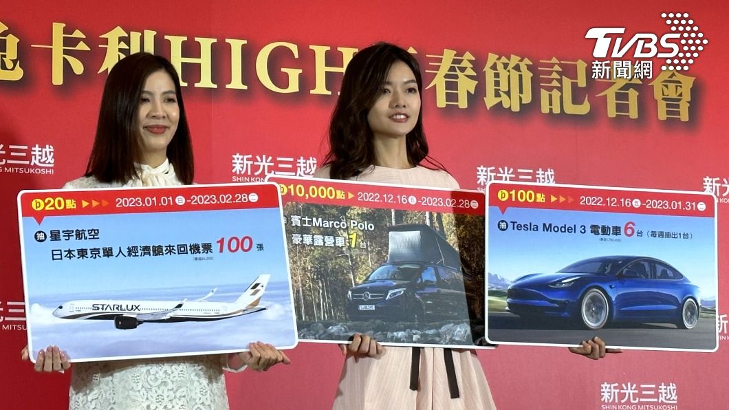 扣點抽特斯拉、賓士!百貨千元福袋多加碼1台 6台名車等主人
