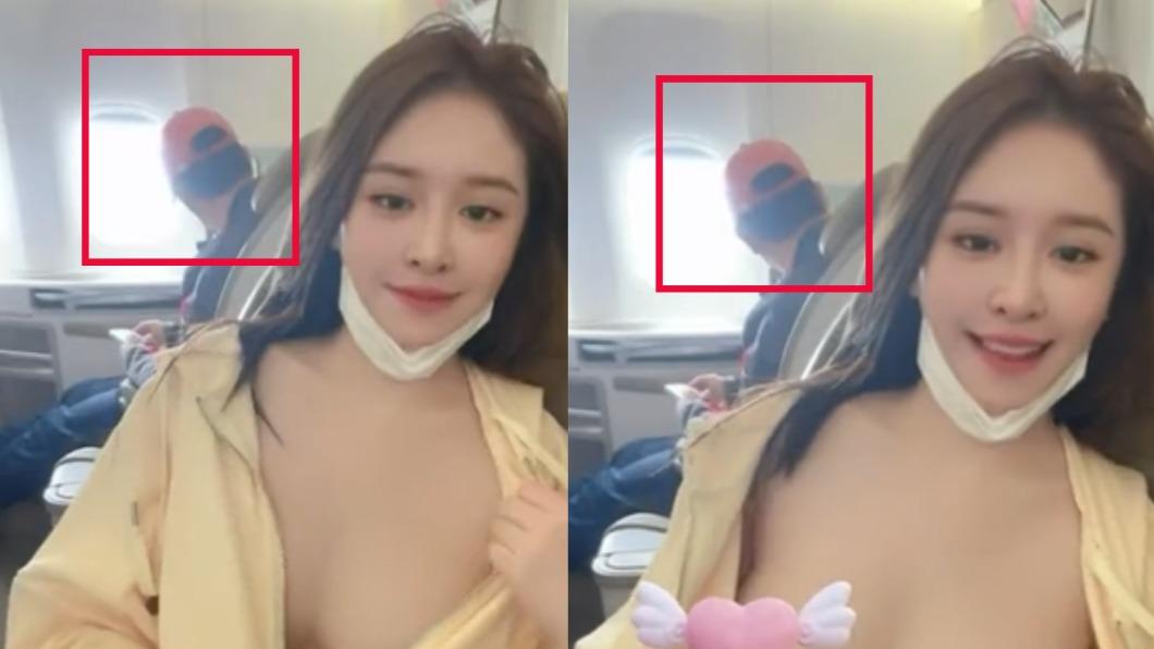 後方男子剛好轉頭看窗外。(圖/翻攝自謝侑芯Twitter)