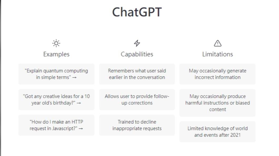 目前ChatGPT系統提供用戶免費測試，只需有Google或微軟帳號即可登入。（圖／翻攝自ChatGPT網站）