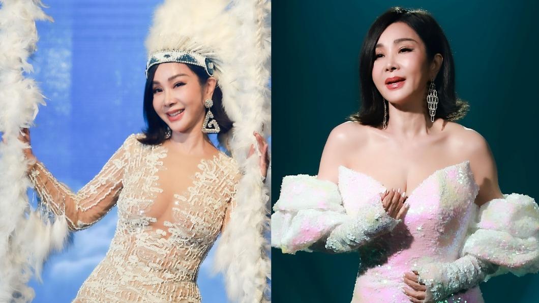陳美鳳透膚禮服「低胸開到肚臍」曲線看光！　辣換7套大露腿根