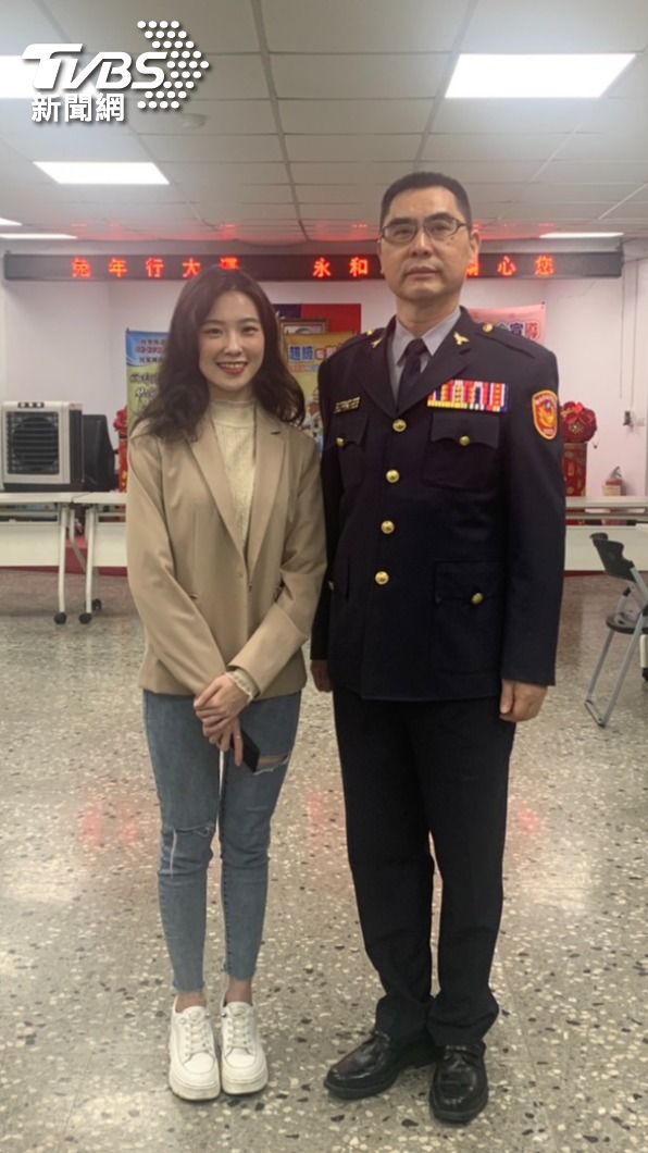 陳紫渝將和永和警分局一起，向民眾宣導遇上詐騙該如何因應。（圖／TVBS）