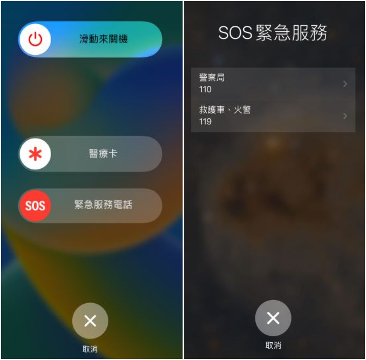iPhone有隱藏的SOS緊急服務功能。(圖/翻攝自Dcard、蘋果官網)