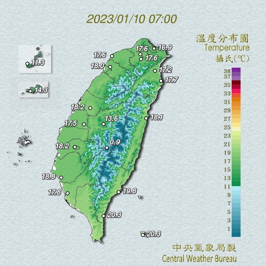 今日全台高溫上看22至26度。(圖/中央氣象局)
