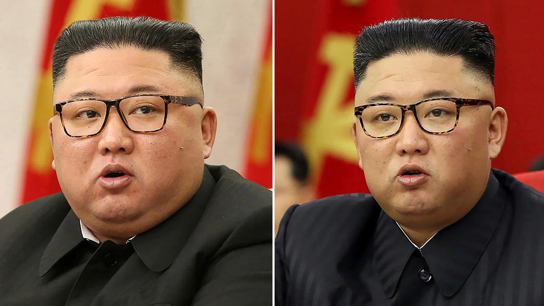 外界一直傳聞金正恩有動過減肥手術。左圖為他2021年2月、右圖為他2021年6月時的面部相片。(圖/達志影像美聯社)