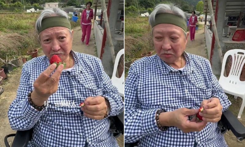洪金寶頭髮蒼白。(圖/翻攝自微博)