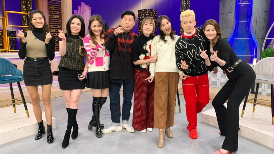 若綺(左起)、呂文婉、甄莉、曾國城、巴鈺、何妤玟、JR、宋哥日前錄影。(圖/衛視中文台提供)
