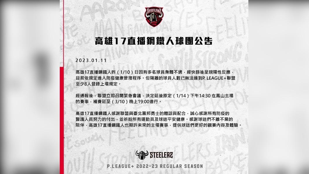鋼鐵人緊急公告延賽。(圖/球團提供)
