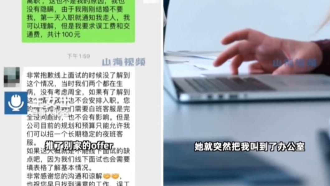 王女分享離譜的求職經歷。（圖／翻攝自《山海視頻》微博）