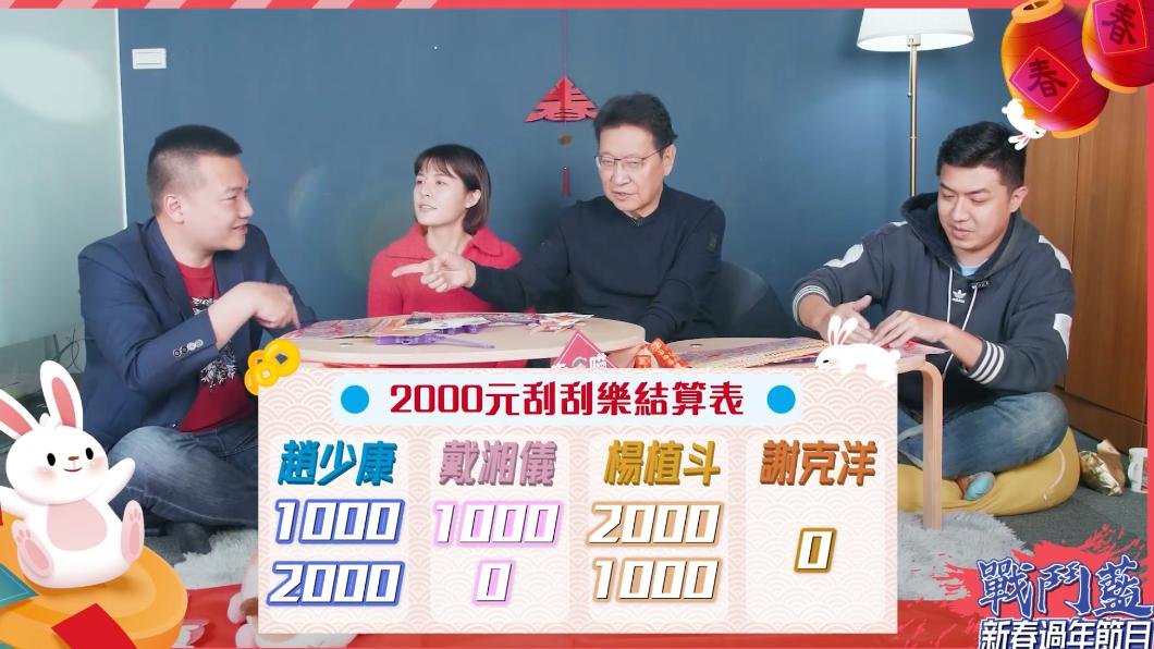 眾人結算總成績,16000元只刮中7000元,還不夠回本。(圖/趙少康辦公室提供)