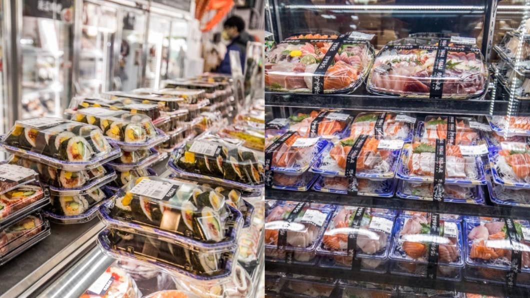 琳瑯滿目的壽司、生魚片。（圖／翻攝自大手牽小手玩樂趣）