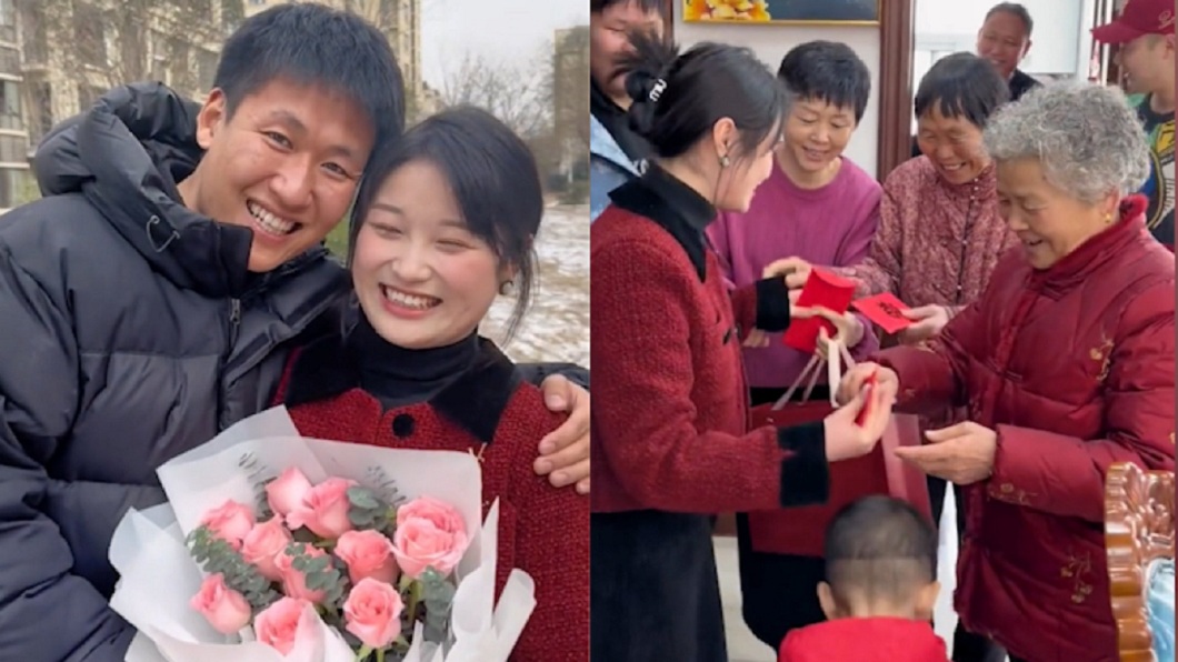 超讚！首次帶女友回去過年　全家大小門口列隊迎接塞紅包