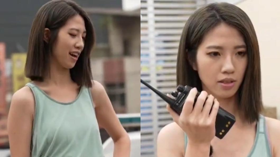 何芝寧化身女刑警。(圖/翻攝自「新竹市警察局第二分局東勢派出所」臉書)