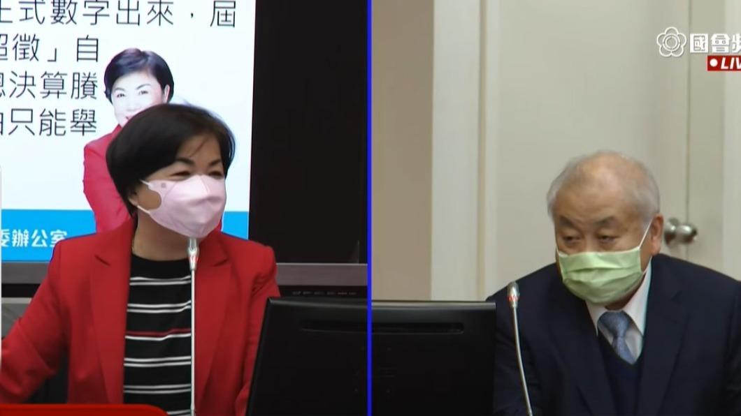 國民黨立委楊瓊瓔質詢主計長朱澤民。（圖／翻攝國會頻道）