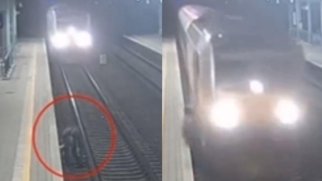 這男人太狠!跳鐵軌撿菸遭火車「撞回月台」 竟奇蹟保命