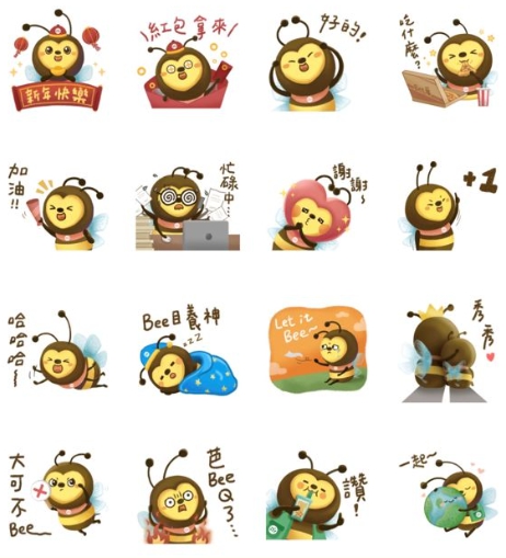 永豐銀行 I 小蜜豐開台慶貼圖大放送。（圖／翻攝自LINE）