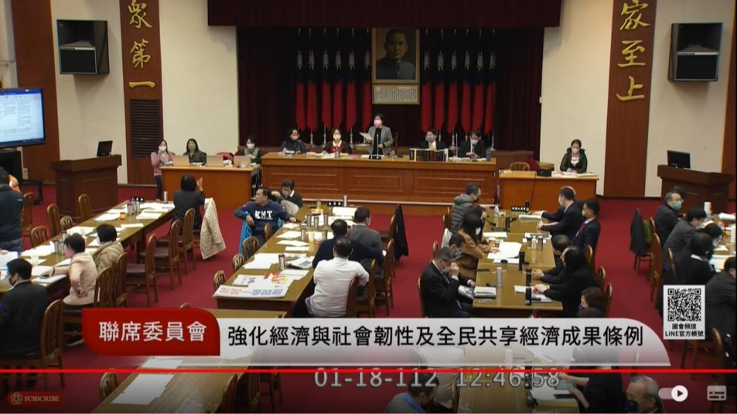 立法院經濟等5委員會審查完畢,發錢條例全數保留送黨團協商。(圖/翻攝國會頻道)