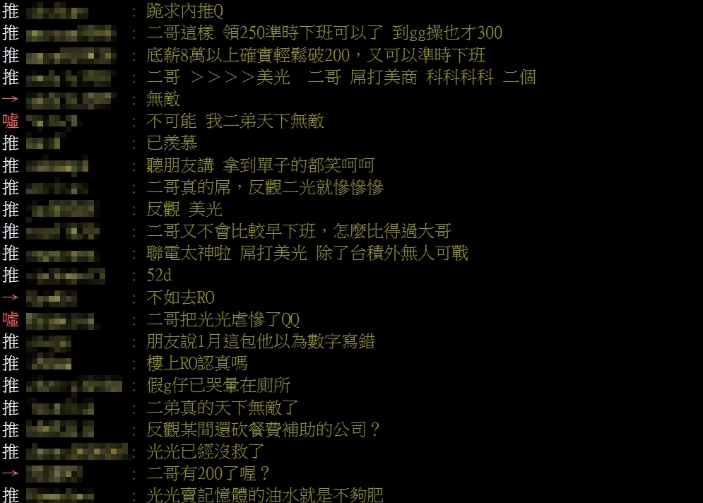 網友紛紛表示羨慕。(翻攝自PTT「Tech Job板」)