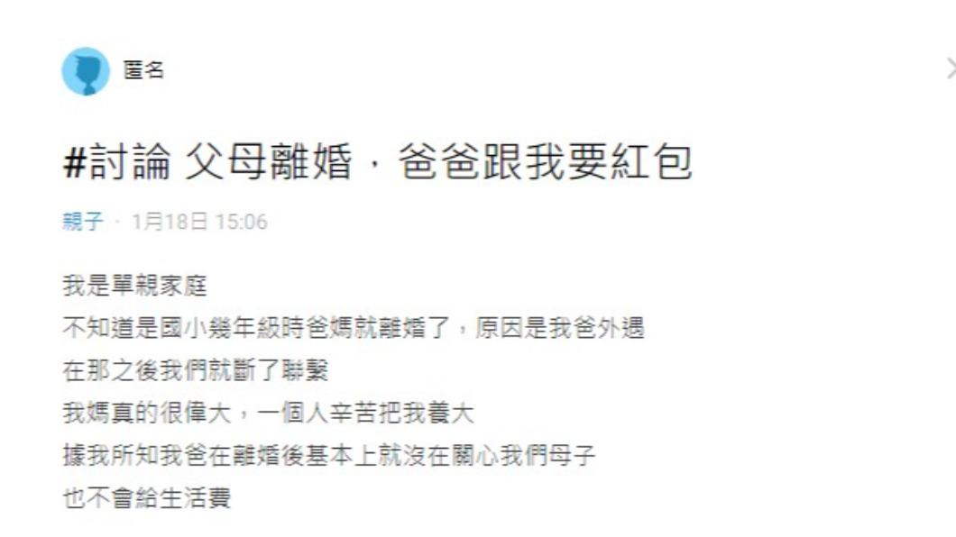 網友發文尋求意見。(圖/翻攝自Dcard)
