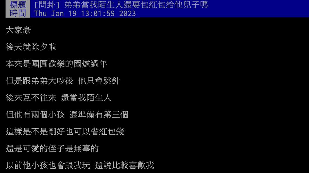 原PO發文。（圖／翻攝自PTT）