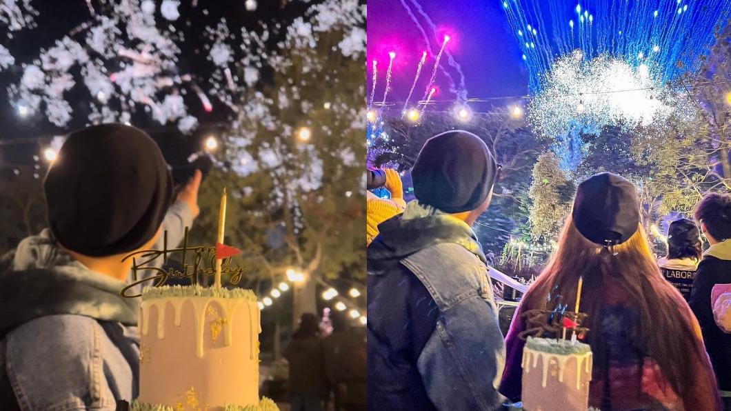 慶生更有煙火陪襯。（圖／翻攝自IG@ hannah_quinlivan、@jaychou）