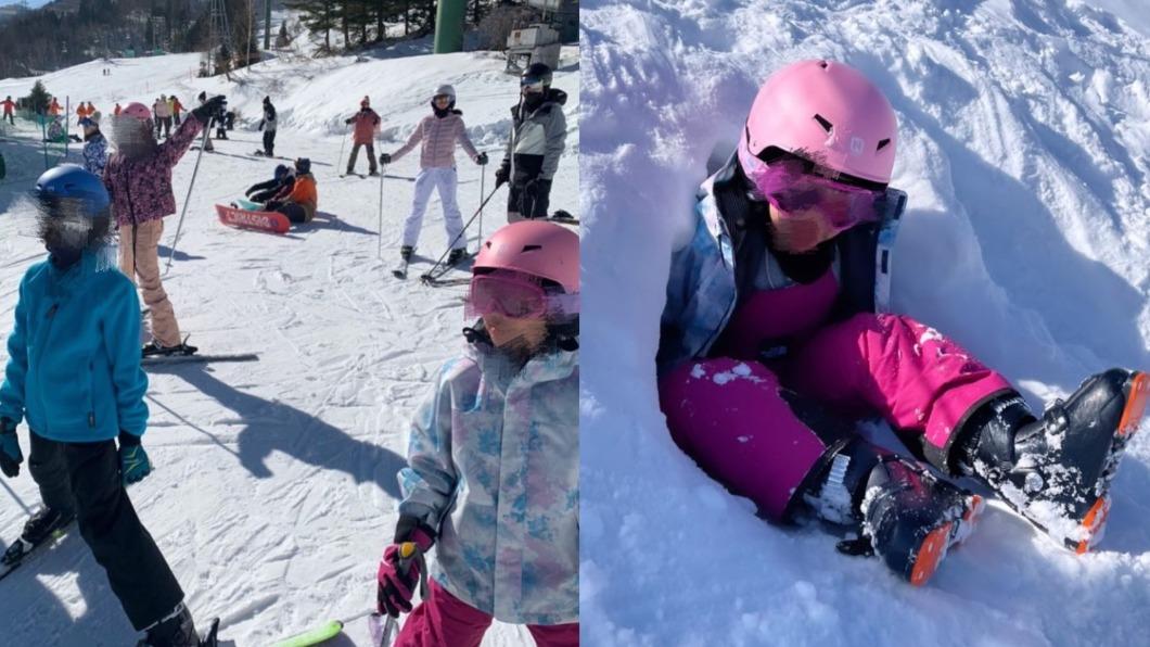 曾馨瑩帶3孩奔日滑雪過年!小女兒「累坐雪坑」模樣萌翻全場