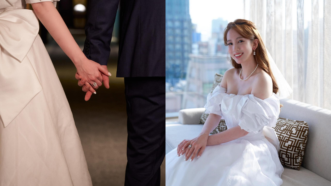 愛雅在去年和大7歲的前男友W先生復合交往半年後登記結婚。（圖／翻攝自愛雅臉書）