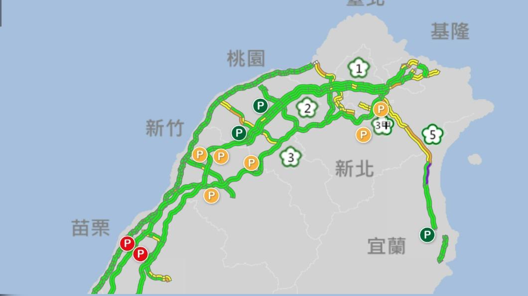 返工車潮湧現「國五北上紫爆」 午後還有7地雷路段