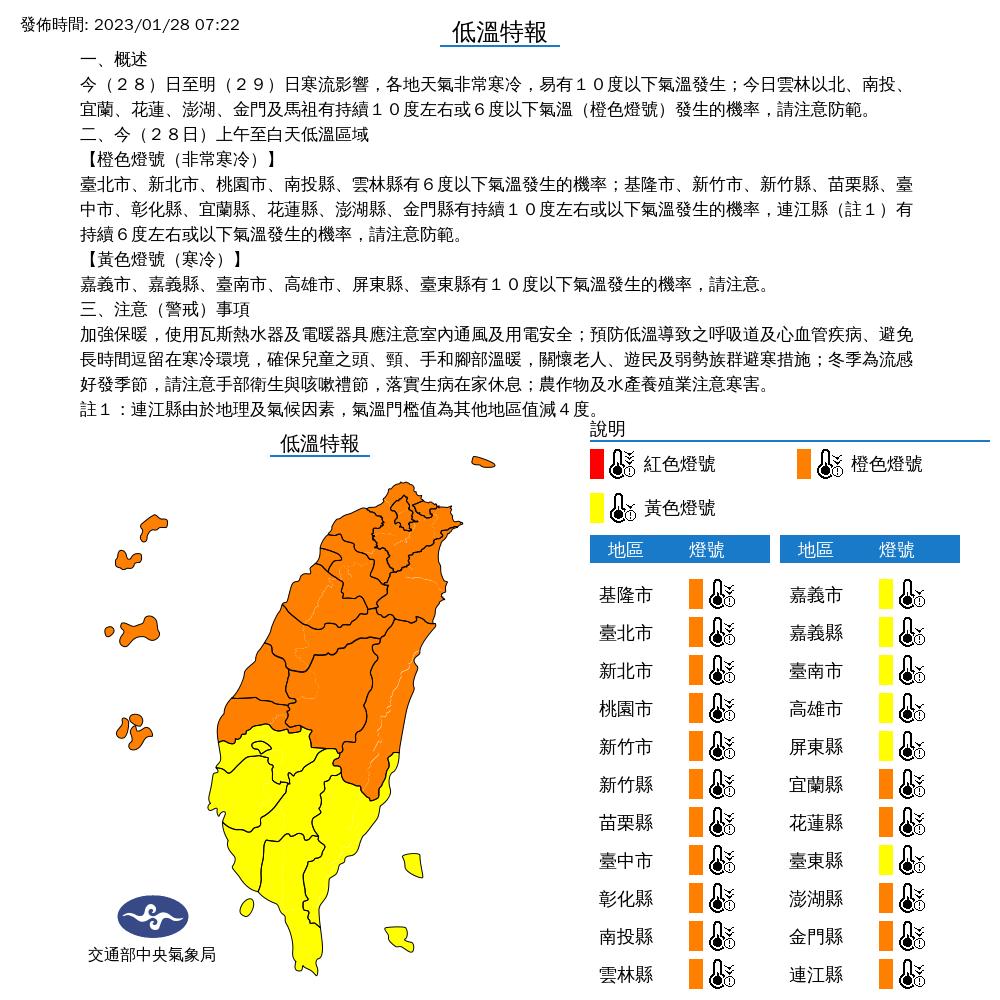 今日寒流來襲。（圖／氣象局）