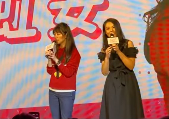 高嘉瑜與高虹安同台唱《小幸運》。(圖/翻攝自高虹安臉書)