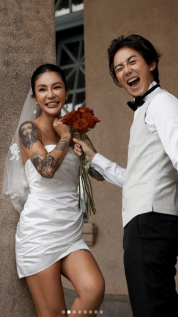 梁云菲拍婚紗作品。(圖/翻攝自梁云菲IG)