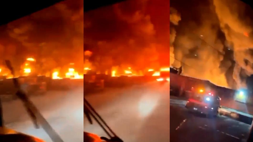 現場火事看起來相當猛烈。（圖／翻攝自The FOX Posts 推特 @thefoxposts）