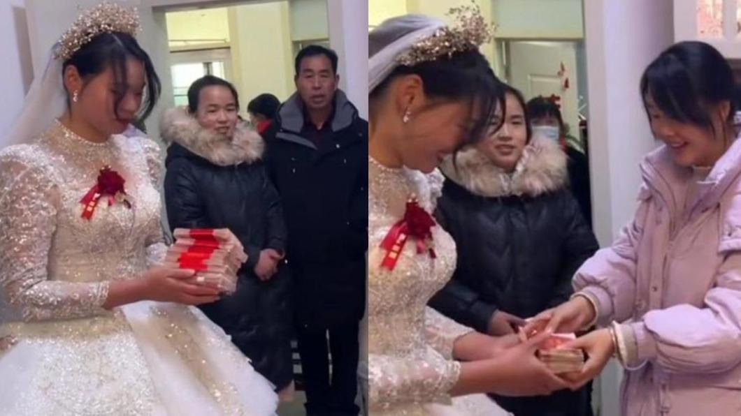 姊姊們紛紛給弟媳送結婚禮金。(圖/翻攝自《網易新聞》微博)