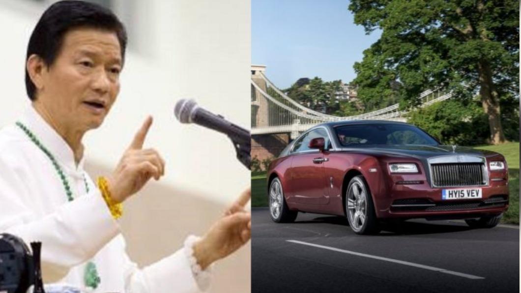 妙禪在2017年被爆出接受信眾供養兩輛勞斯萊斯雙門車款Wraith。（圖／ 翻攝自「妙禪師父佛教如來宗如來精舍-唯一正式fb粉絲團」臉書、勞斯萊斯）