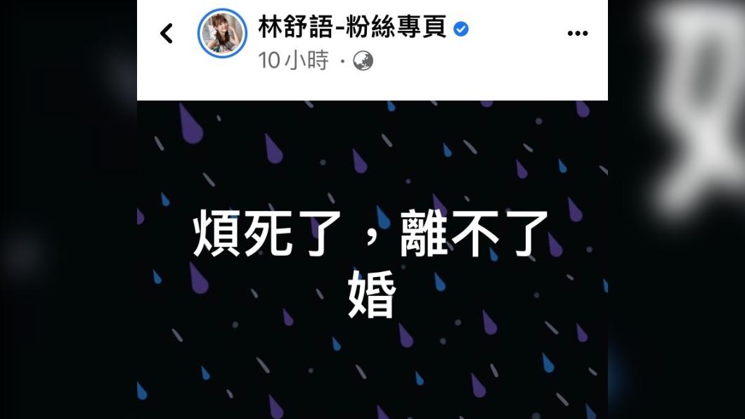 林舒語突然跟風寫下「煩死了,離不了婚!」(圖/翻攝自林舒語臉書)