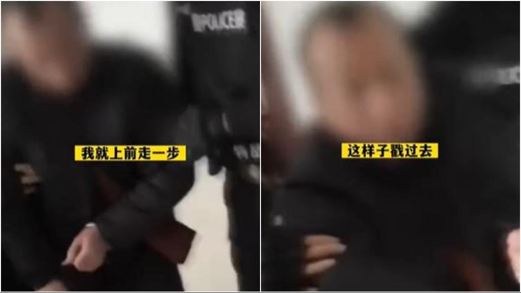 爸爸還原事發當下。(圖/翻攝自華商報)
