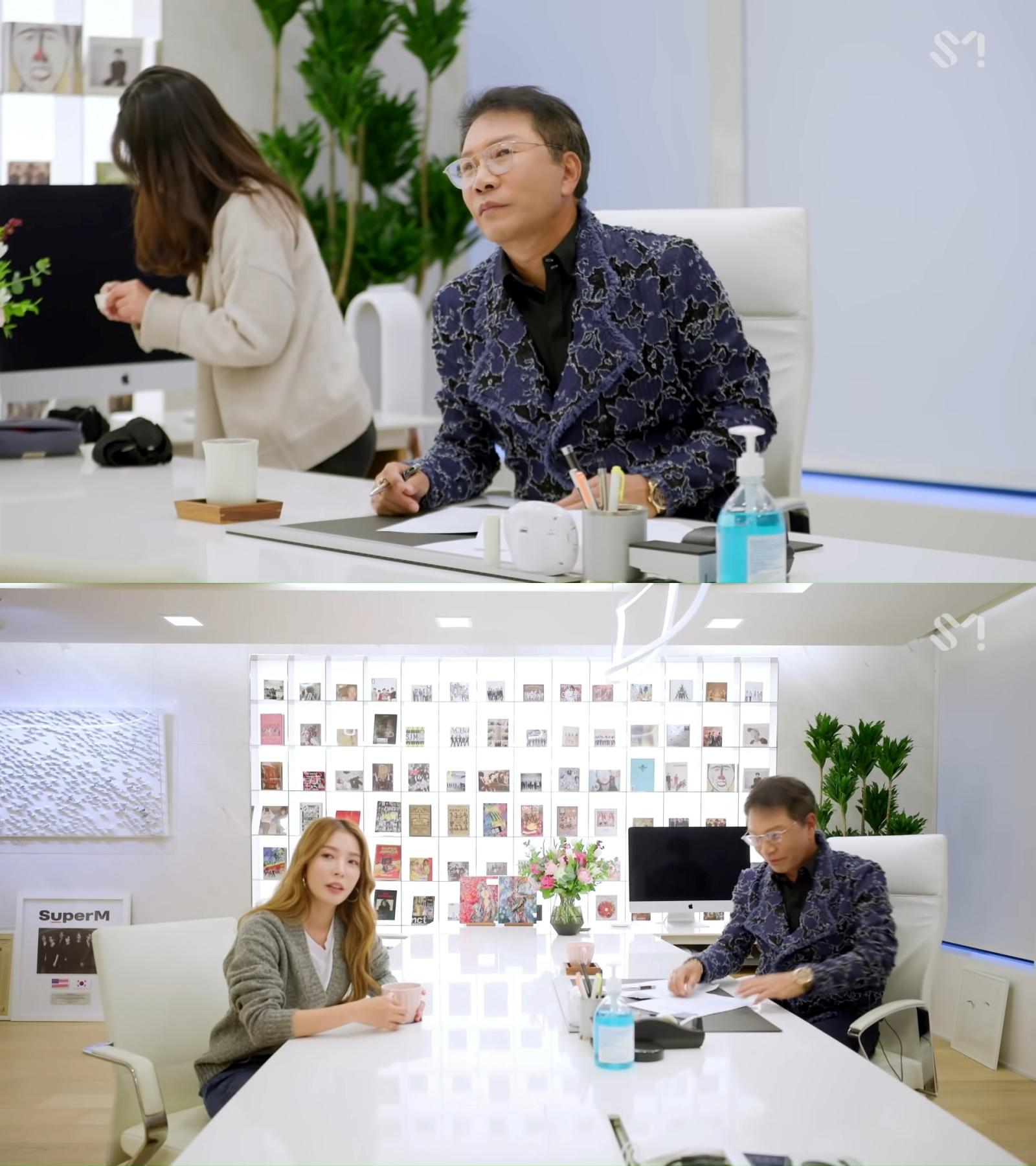 李秀滿已經年屆70歲,仍會參與旗下藝人專輯製作或與藝人玩在一起。(圖/翻攝自BoA YouTube)