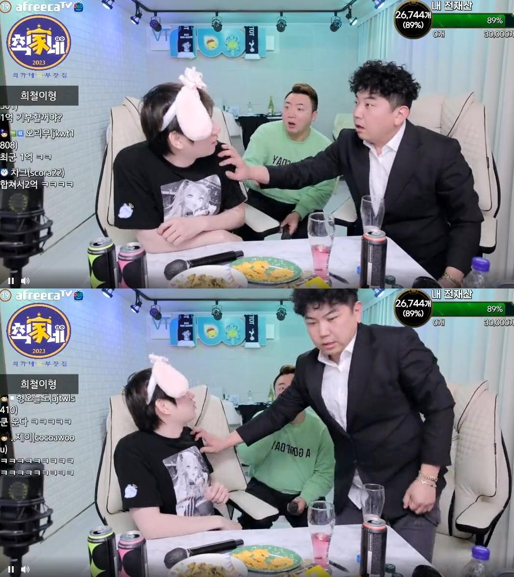 金希澈講出口的髒話實在太超過,主持人嚇到趕緊阻止。(圖/翻攝自推特)