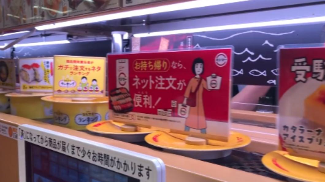壽司郎轉盤上現在僅放廣告牌。(圖/翻攝自推特@@fukuda_yutaro)