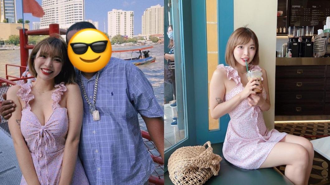 阿圓在拍照時被陌生男子直接樓住。（圖／翻攝自「一隻阿圓」IG）