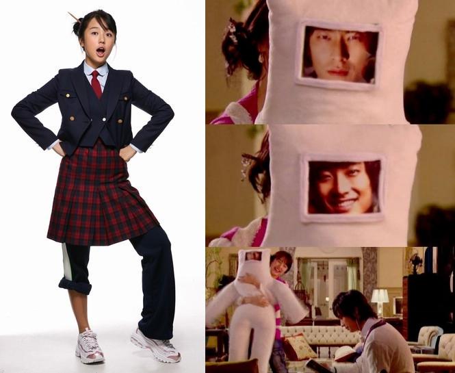 申采靜當年的制服穿搭與「豆腐人」(右),當年都掀起熱潮。(圖/翻攝自theqoo)