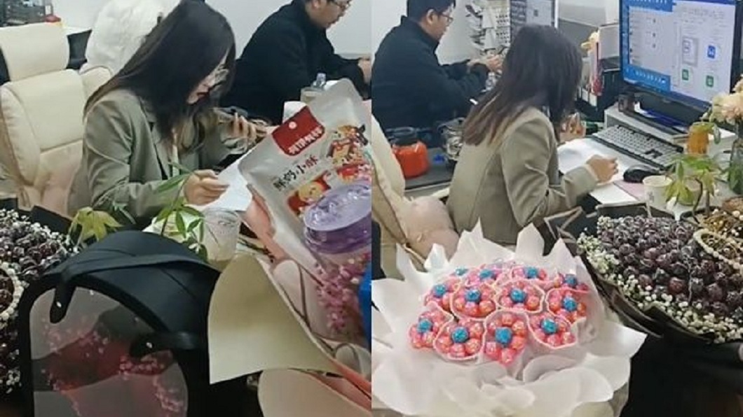 情人節被示愛！OL座位築成禮物牆　同事：有些還在路上