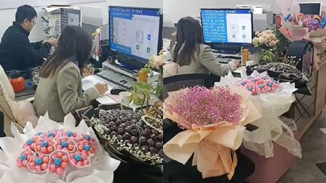 OL同事還爆料有些禮物還在路上。(圖/翻攝自微博)