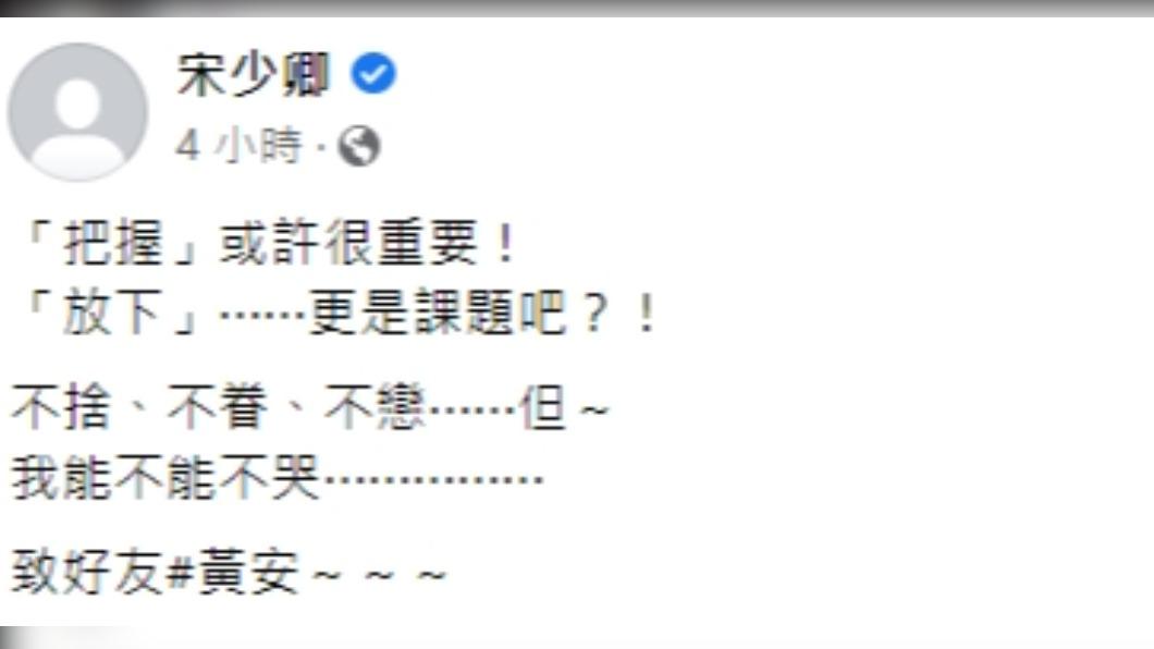 宋少卿日前發布悼念文。(圖/翻攝自宋少卿臉書)