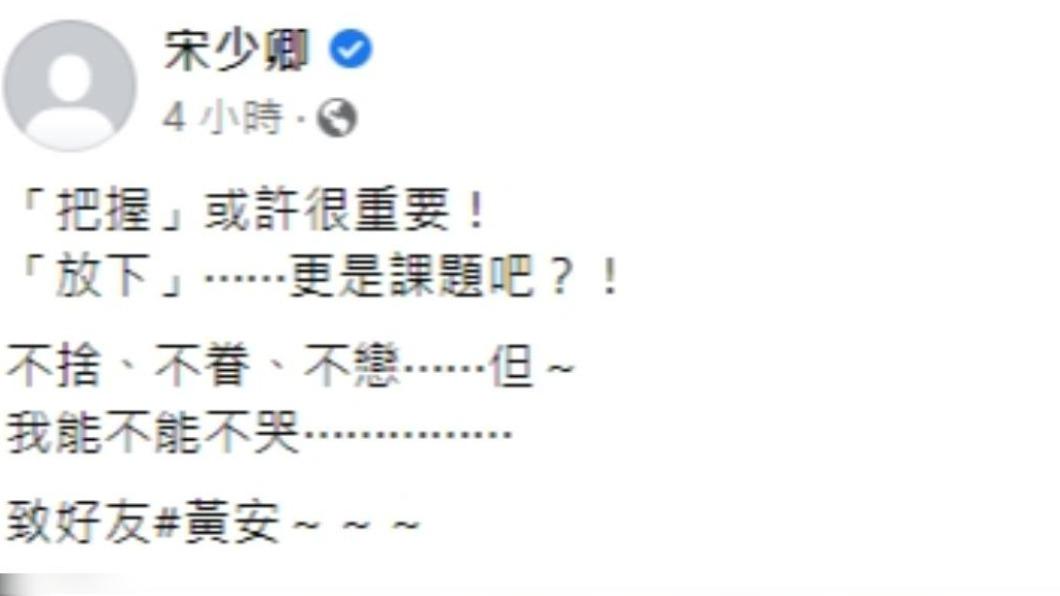 宋少卿突發悼念文。(圖/翻攝自宋少卿臉書)