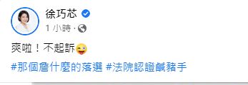 圖／翻攝自徐巧芯臉書