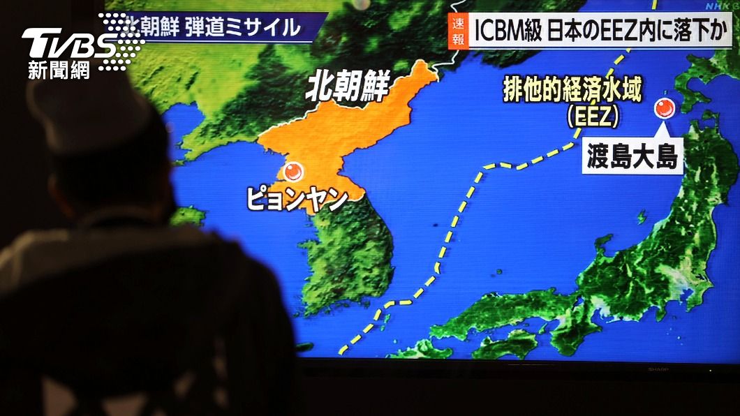 日媒報導,北韓的彈道飛彈最後落入了日本的專屬經濟海域。(圖/達志影像美聯社)
