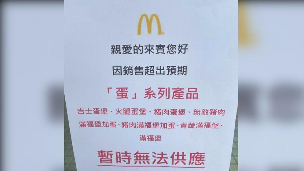 速食店也爆缺蛋?公告「相關產品暫停供應」麥當勞說話了